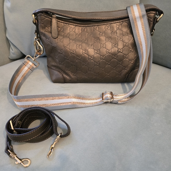 Gucci Guccissima Metallic Bronze Leather 2 Way Hobo bag - Picture 3 of 17